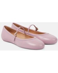 Gianvito Rossi - Carla Leather Mary Jane Flats - Lyst