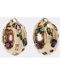 Jimmy Choo - Crystal-Embellished Hoop Earrings - Lyst