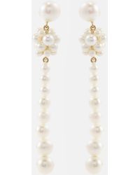 Sophie Bille Brahe - Colonna Perle 14kt Gold Drop Earrings With Pearls - Lyst