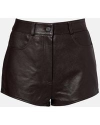 Frankie Shop - Loen High-Rise Leather Micro Shorts - Lyst