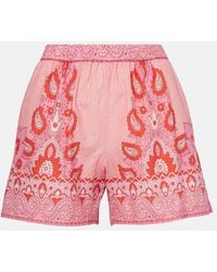 Etro - Paisley Cotton And Silk Shorts - Lyst