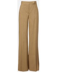 Max Mara - Linen And Silk Twill Wide-Leg Pants - Lyst
