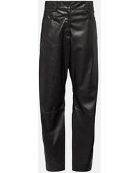 Stella McCartney - High-Rise Faux Leather Straight Pants - Lyst