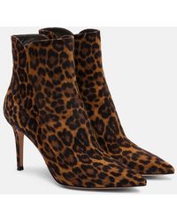 Gianvito Rossi - Levy 85 Leopard-Print Suede Ankle Boots - Lyst