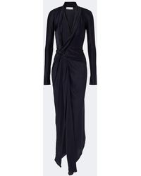 Victoria Beckham - Lea Draped Silk-Trimmed Jersey Maxi Dress - Lyst
