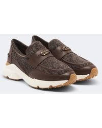 Tod's - Slip-On-Schuhe Aus Strick Mit Leder - Lyst