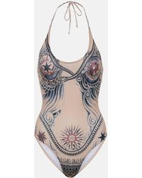 Jean Paul Gaultier - Tattoo Collection Printed Swimsuit - Lyst