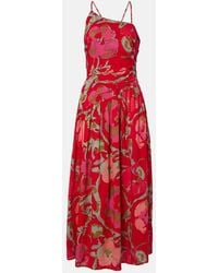 Velvet - Cosima Floral Cotton Midi Dress - Lyst
