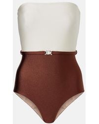 Adriana Degreas - Bicolor Belted Swimsuit - Lyst