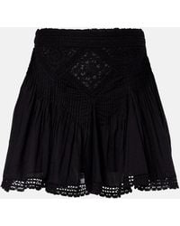 Isabel Marant - Goldie Lace-Trimmed Cotton Miniskirt - Lyst