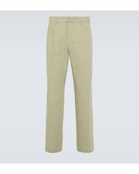 AURALEE - Cotton And Silk Straight Pants - Lyst