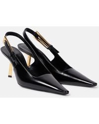 Saint Laurent - Lee Leather Slingback Pump - Lyst