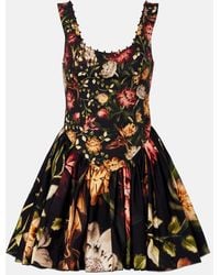 Agua Bendita - Pluma Floral Cotton Minidress - Lyst