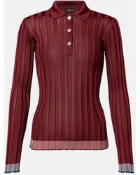 Etro - Ribbed-Knit Polo Sweater - Lyst