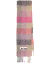 Acne Studios Checked Alpaca Wool-blend Scarf - Multicolour