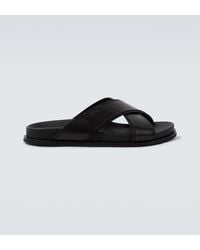 Brioni - Criss-Cross Leather Slides - Lyst