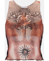 Jean Paul Gaultier - Top Tattoo Collection in tulle - Lyst