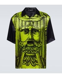 Versace - Printed Satin Bowling Shirt - Lyst