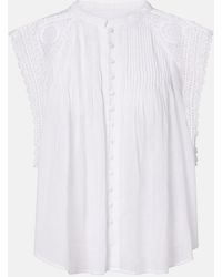 Isabel Marant - Grecia Lace-Trimmed Cotton Blouse - Lyst
