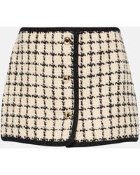 Miu Miu - Checked Wool-blend Boucle Miniskirt - Lyst