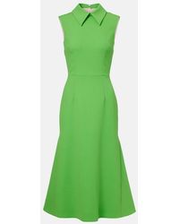 Emilia Wickstead - Leontine Wool Crepe Midi Dress - Lyst