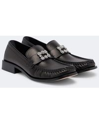 Roger Vivier - Viv Moc Embellished Leather Loafers - Lyst