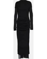 Givenchy - Draped Jersey And Silk Gown - Lyst