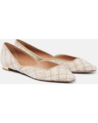 Aquazzura - Maia Tweed Ballet Flats - Lyst