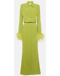 Roland Mouret - Robe Chemise En Crepe De Satin A Plumes - Lyst