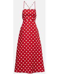 Posse - Lori Polka-Dot Linen Maxi Dress - Lyst