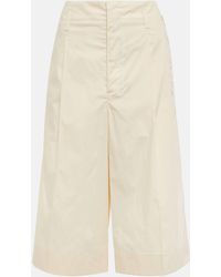 Lemaire - Pleated Cotton Shorts - Lyst