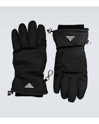 Prada - Logo-patch Padded-shell Gloves - Lyst