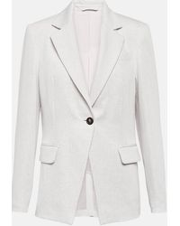Brunello Cucinelli - Cotton And Linen Blazer - Lyst