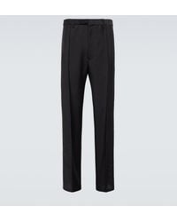 Prada - Mohair And Wool Logo Pants - Lyst