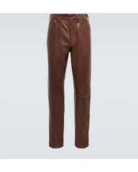 AURALEE - Straight Leather Pants - Lyst