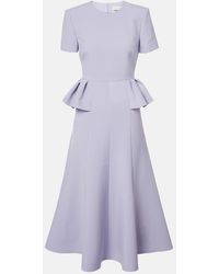 Roland Mouret - Peplum Crepe Midi Dress - Lyst