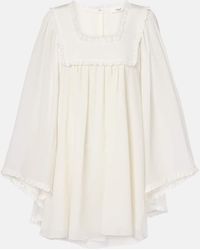 Chloé - Minikleid Aus Seiden-Crepe - Lyst