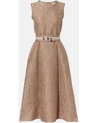 Max Mara - Vestido Midi De Jacquard Con Cinturon - Lyst