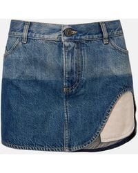 The Attico - Denim Miniskirt - Lyst