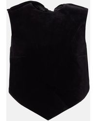 Patou - Top Raccourci En Velours De Coton Melange - Lyst