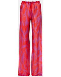 Dries Van Noten - Pachas Silk Straight Pants - Lyst