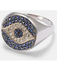 Ileana Makri - Dawn Chevalier 18Kt Ring With Diamonds And Sapphires - Lyst