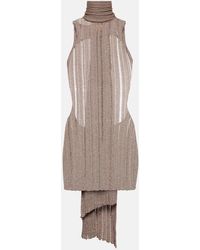 AYA MUSE - Ribbed-Knit Lame Minidress - Lyst