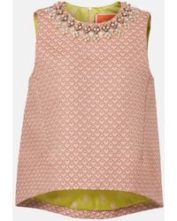 La DoubleJ - La Scala Floral Jacquard Top - Lyst