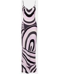 PUCCI - Robe Longue Iride En Crepe De Soie - Lyst