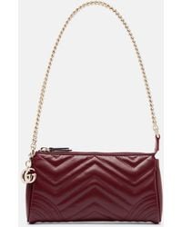 Gucci - Schultertasche Gg Marmont 2.0 Mini Aus Leder - Lyst