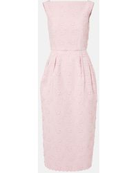 Erdem - Robe Midi Brodee En Toile A Fleurs - Lyst
