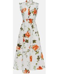 Erdem - Ruffled Floral-print Cotton-poplin Maxi Dress - Lyst