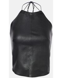 Stouls - Rosie Halterneck Leather Top - Lyst