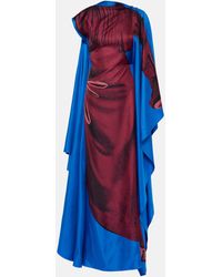 ROKSANDA - Senvu Cape-panel Silk Maxi Dress - Lyst